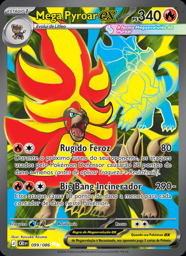 Mega Pyroar ex, número 099