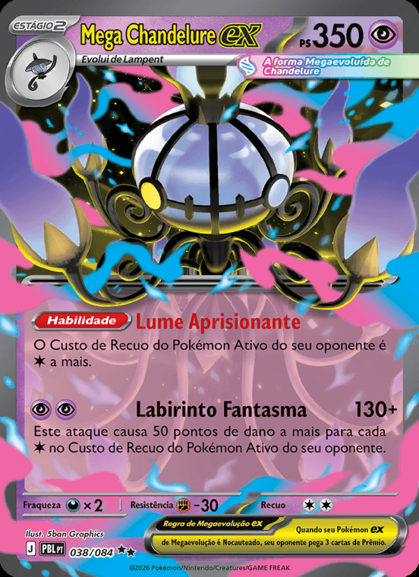 Mega Chandelure ex, número 038